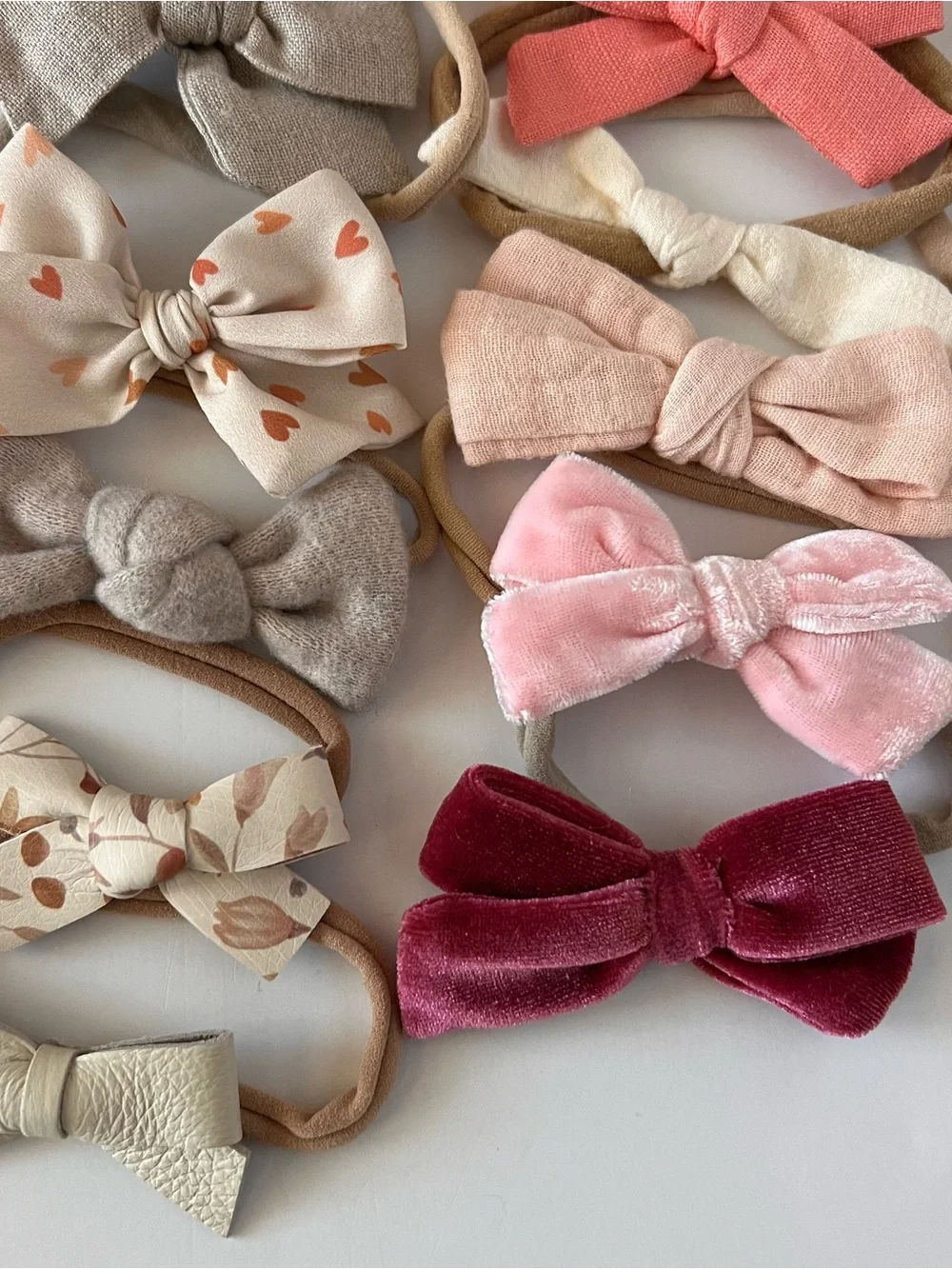 Assorted Girls Bow Headband Set - Pink, Purple, Mustard & More
